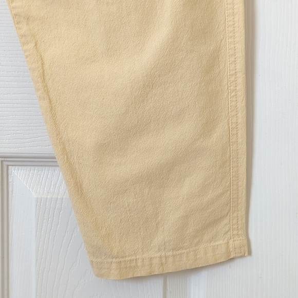 Liz Wear 90's Vintage High Waisted Relaxed Tapered Leg Soft Pants Pastel Yellow - Picture 12 of 12